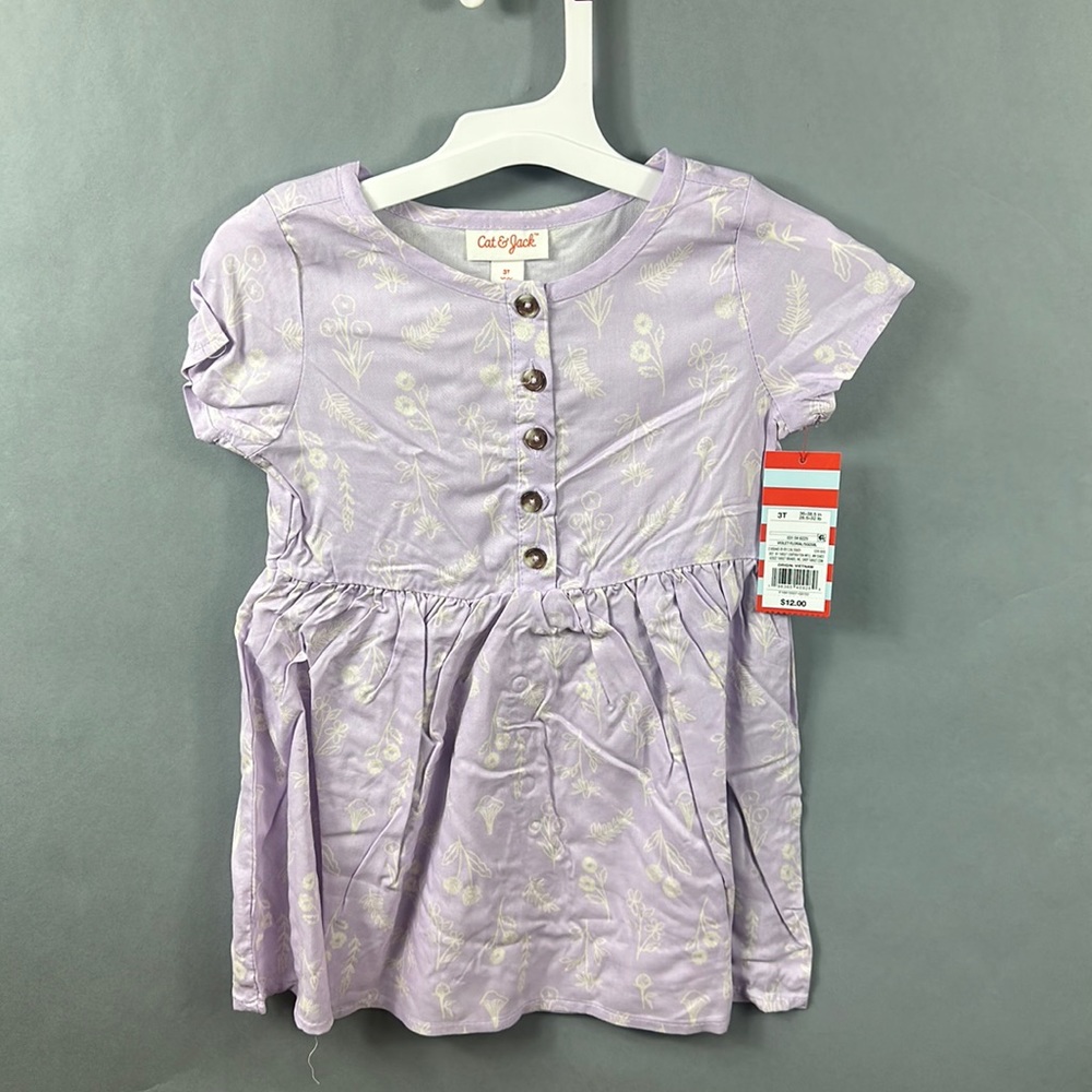 Girls cat and jack purple flower dress.
